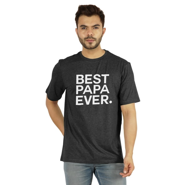 Inkmeso T-Shirt Graphique Imprimé pour Hommes Best Papa Ever.€ Col Rond Tee pour Cadeau de Fête des Pères