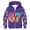 Dark Purple, variant on 67 shirt G'irls Cartoon Print Zip Up Hooded Jacket Long Sleeve Athletic Outerwear Casual Animated Number Pullover Coat For K'ids