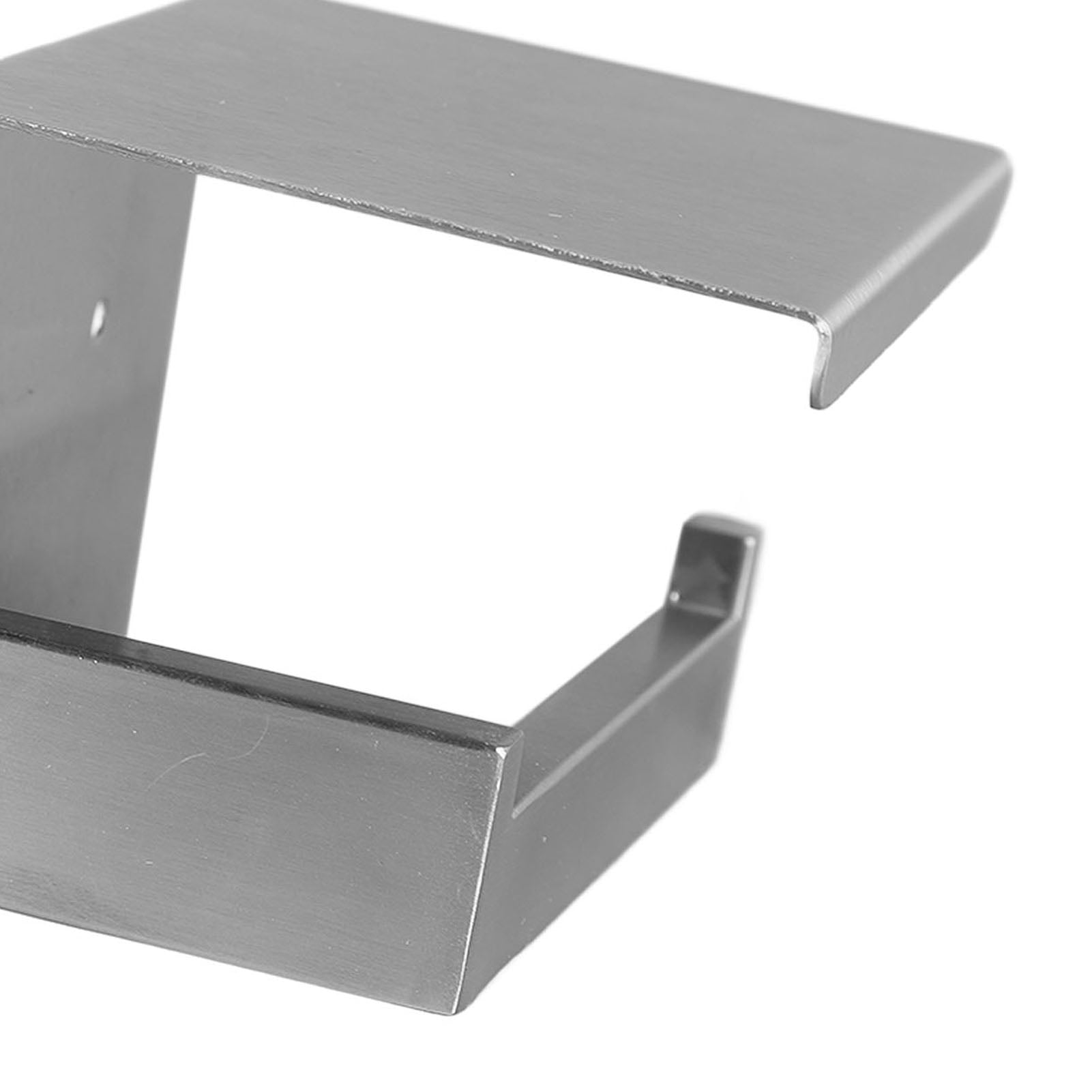BIMZUC Punch Free Stainless Steel Toilet Paper Holder with Phone Shelf for Bathroom Washroom, Wall Mounted Roll Dispenser, Silver, 5.3 inches / 13.5 cm
