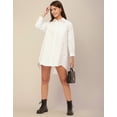 thumbnail image 2 of Moomaya Classic Solid Cotton Shirt Dress - Long Sleeves, Everyday Casual Wear, 2 of 9