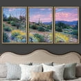 thumbnail image 3 of wall26 - Blooming Desert at Sunset Framed Canvas Art Wall Art - 16"x24"x3 Natural, 3 of 5