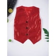 thumbnail image 3 of vastwit Kids Boys Girls Sequins Waistcoat Jackets Hiphop Jazz Street Dance Vest Top for Performance Red 150, 3 of 7