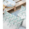 thumbnail image 2 of Pack of 2 Outdoor Pillow Covers, Flower Teal Grey Cherry Blossoms White Background Waterproof Square Throw Pillowcase Cushion Decorative Pillow Covers for Couch Patio Tent, 16x16 in, 2 of 6
