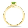 thumbnail image 3 of SZUL Women's Round Shaped Solitaire Peridot Wave Ring in 10K Yellow Gold, 3 of 5