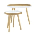 thumbnail image 2 of Safco Produits Ensemble de Tables Basses Rondes Gigognes en Bois, 2 of 11