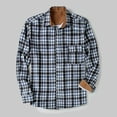 thumbnail image 3 of XMMSWDLA 2022 Men Tops Plaid Padded Shirts Casual Long Sleeve Button Down Lapel Jackets Slim Fit Winter Warm Tops Blouse, 3 of 4