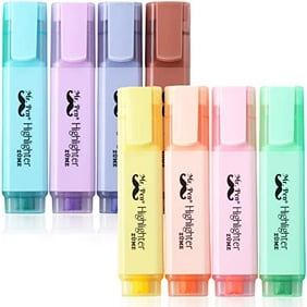 Mr. Pen- Pastel Highlighters, 8 Pack, Chisel Tip, Assorted Colors, Highlighters, No Smear Highlighter, Fast Dry, Bible Study Supplies, Pastel Marker, Pastel School Supplies, Pastel Highlight