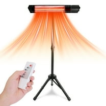 1500W Infrared Patio Heaer with Stand for Indoor Outdoor, Waterproof Electric Space Heater, Wall Ceiling Mount