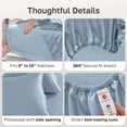 thumbnail image 6 of California Design Den Twin Sheet Set Cotton - 600 Thread Count, 100% Cotton Sateen, 3 Piece Adult/Teen Bed Sheet Set - Blue, 6 of 10