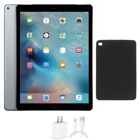 Restored Apple iPad Pro 12.9 256GB Space Gray Wi-Fi Bundle, Includes Protective Case and Charger