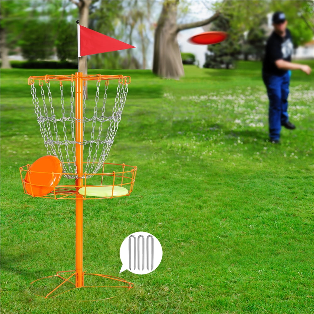 Alden Design 12-Chain Disc Golf Goal for Target Practice, Orange