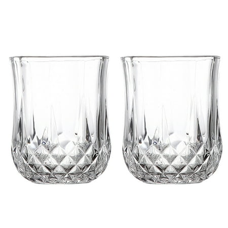 

FRCOLOR 2Pcs Diamond Drinking Glass Cup Juice Milktea Cup Beer Glass (Transparent)