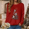 thumbnail image 2 of Kaprioy Sweatshirts for Women Snow Tree Prints Fall Fashion Clothing Long Sleeve Shirt Christmas Gift Pullover Tops Red, S, 2 of 6