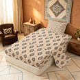 thumbnail image 2 of Manfei Aztec Geometric Twin Sheets, Bohemian Southwestern Bedding, Beige, Black Reversible 3 Pieces1 Flat Sheet + 1 Fitted Sheet + 1 Pillowcase, 2 of 6