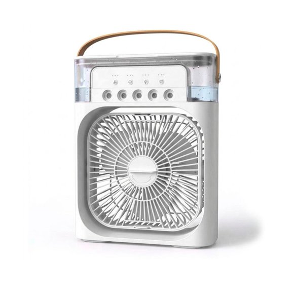 Kimhi Ventilador USB 3 en 1 Portátil Humidificador LED 7 Colores | Oficina Hogar Recámara Viaje Silencioso Temporizador 3 Velocidades
