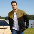 thumbnail image 2 of Men's Bomber Jacket Lightweight Casual Zipper Coat with Pockets Ideal for Camping, Hiking, 2 of 10