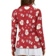 thumbnail image 2 of Yuyamidu Santa Claus Women's V Neck Golf Shirts HO-HO-HO Long Sleeve Quarter Zip Tennis Top Active Tennis Shirts Red Christmas Tennis Tops Clothes Size 2XL, 2 of 8
