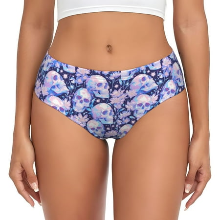 Womens Underwear - Skull star crystal No Show Seamless Underwear for Women  Soft Stretch Womens Panties  Hipster Ladies Panties Bikini Underwear Briefs