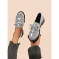 thumbnail image 7 of Women‘s Gray Butterfly Knot Slip-on Loafers Breathable Flat Shoes, 7 of 7