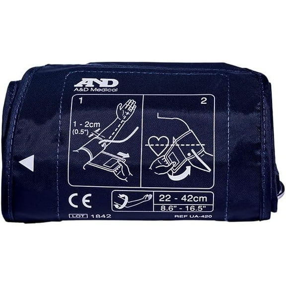 A&D Medical Wide-Range Upper Arm Blood Pressure Monitor Replacement Cuff, Latex-Free ISO Connector (UA-420A)