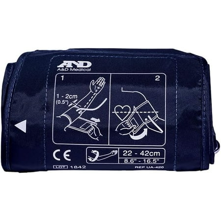A&D Medical Wide-Range Upper Arm Blood Pressure Monitor Replacement Cuff, Latex-Free ISO Connector (UA-420A)