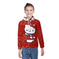 thumbnail image 4 of Hello Kitty Hooded Hoodies for Girls Boys, Kids Pullover Hooded with Pocket, Casual 3D Print Long Sleeve Sweatshirt Hoodies, 4 of 6
