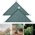 thumbnail image 1 of shiyou-2Pack Bearded Dragon Lizard Hammock, Triangle Shape with Strong Suction Cup Reptile Breathable Mesh Hammock, Terrariums Habitat Decoration for Large & Small Geckos, Chameleon, Dark Green, 1 of 4