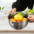 thumbnail image 1 of Cuenco de acero inoxidable para mezclar huevos, cuencos antideslizantes, cuenco para servir, cuenco de Metal para cocina, sopa, panqueques y postres 2.5L, 1 of 8