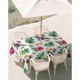 thumbnail image 3 of 52x70 Inch Outdoor Tablecloth with Umbrella Hole Zipper Rectangle Tropical Botanical Rectangular Tablecloths Outside Waterproof Red Purple Summer Floral Farmhouse Patio Table Cover for Picnic Party, 3 of 8