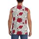 thumbnail image 4 of Fotbe Leaves And Anemone Men's Camiseta sin Mangas Estampada para Hombres, Playera Casual para Gimnasio, Entrenamiento, Playa-Large, 4 of 7