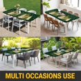 thumbnail image 5 of Green Christmas Tree Table Cloths for 5 Foot Rectangle Tables, Xmas Tree Winter Snowflake Patio Waterproof Elastic Fitted Tablecloths, Washable Rectangular Table Cover for Camping, 5 of 8