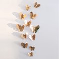 thumbnail image 2 of Juego de pegatinas de pared de mariposa huecas de metal rosa para sala de estar, dormitorio, fondo de TV, pegatinas decorativas de grafiti, 2 of 5