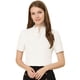 thumbnail image 1 of Blusa Elegante Allegra K Manga Corta Escote En V Ojales De Encaje Mujer Blanco S, 1 of 6