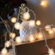thumbnail image 1 of La secuencia peluda llevada solar blanca de la bola enciende el día de Navidad de la decoración del jardín del jardín, 1 of 3
