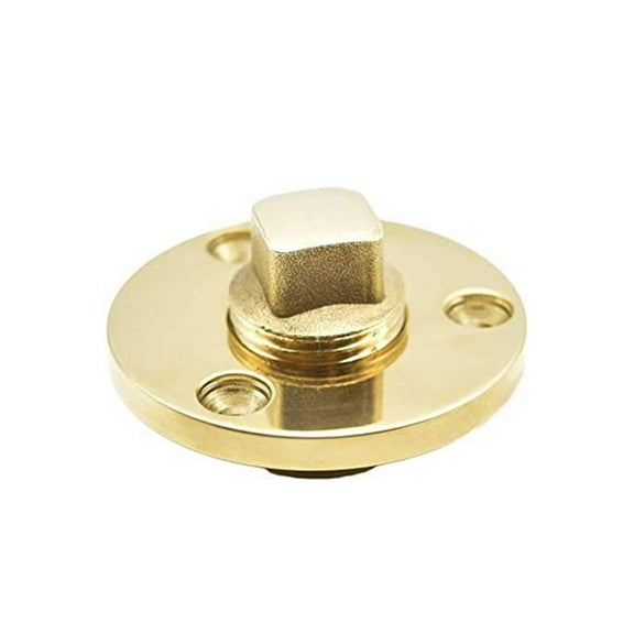 MARINE CITY Golden Brass Drain Plug, Polished, Durable, Rust-Resistant, Fits 1 Inch Diameter Hole, 1/2-Inch NPT, Corrosion-Proof for Boats, Yachts, Kayaks & More Pack of 1