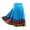 Blue, variant on Joernso Midi Skirt Ladies Folk Dance Skirt Elastic High Waist Spanish Swing Skirt Rainbow Large Swing Hem Mexican Flamenco Performance Skirt