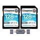thumbnail image 1 of Tarjeta de memoria Kingston Canvas Go Plus SDXC de 128 GB (paquete de 2), 1 of 8