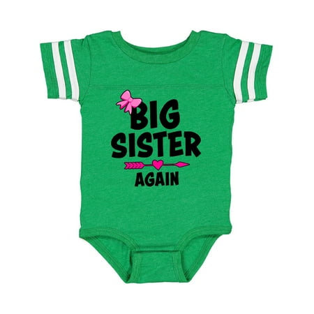 

Inktastic Big Sister Again with Bow and Arrow Gift Baby Girl Bodysuit