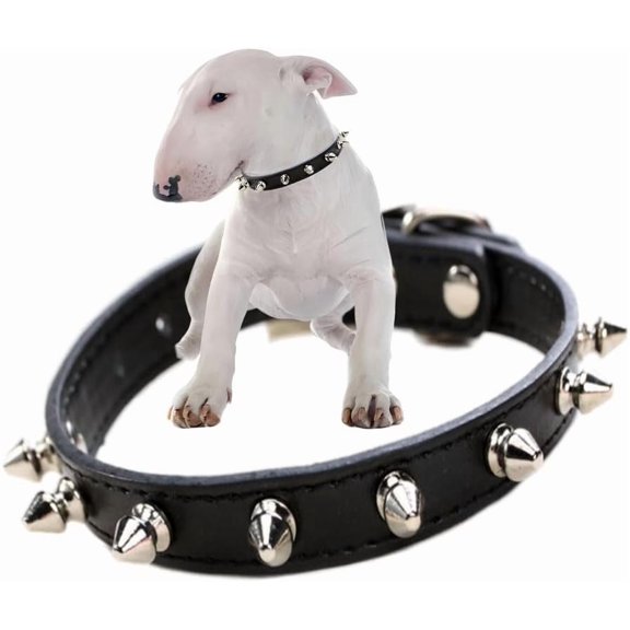 Spiked Dog Collar for Small Dogs, Mushrooms Rivet Soft Pu Leather Spike Stud Studded Cat Collar Adjustable for Mini Tiny Breed Pet Teacup Puppy 1Pack