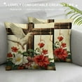 thumbnail image 3 of Nawypu  Merry Christmas Nativity Religious Decorative Throw Pillow Cover Cross Poinsettia Angel Dove Christian Cushion Case Decor, Xmas Snowflake Pillowcase Decorations for Sofa Couch, 3 of 5