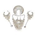 thumbnail image 3 of Conjunto de 4 piezas de joyería para mujer, conjunto de joyería de danza del vientre gitana para boda Pendientes de gancho, 3 of 7