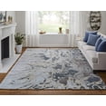 thumbnail image 3 of 8' X 10' Ivory Taupe and Green Abstract Hand Tufted Worn Faded Area Rug, 3 of 8