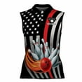 thumbnail image 2 of Personalized Flaming Bowling American Women Sleeveless Polo XS-4XL, 2 of 5