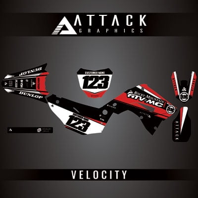 Attack Graphics Custom Velocity Complete Bike Restyle Graphics Kit Polisport MX Restyling Kit for Honda CR250R 2005