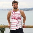thumbnail image 4 of Wukai Flamingo Print Men’s Workout Tank Top Sleeveless Muscle T shirt Gym Running Fitness Tank Top-3X-Large, 4 of 7