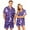 Purple, variant on Matching Halloween Pajamas for Couples Short Sleeve Button Up Top and Shorts Set Spooky Pumpkin Graphic Loungewear PJs
