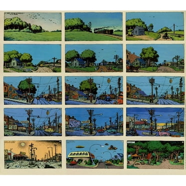 R. Crumb's Short History of America Art Poster, 15 Panels, 22 x 24 inches, Color Print NEW