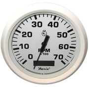 Faria Dress White 4" Tachymètre avec compteur horaire - 7 000 tr/min (essence - hors-bord)