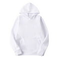 thumbnail image 2 of YiZYiF Mens Long Sleeves Drawstring Hooded Sweatshirt Pullover Hoodie Casual Tops Undershirt White S, 2 of 3