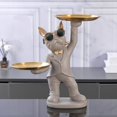thumbnail image 4 of llavero de estatua de resina Francés Butler Escultura Resina Perro Con Bandeja Para Salón Beige Fanmusic llavero de estatua de resina, 4 of 7